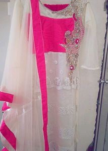 Elegant Pink Embroidered Ethnic Dress
