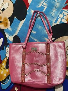 Pink Chain Detail Tote Bag