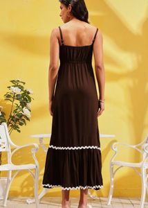 Brown Maxi Slip Dress