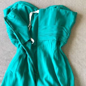 Elegant Teal Beaded Evening Gown
