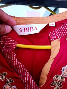 Partywear Deep Mehroom Colour Biba A Line Kurti