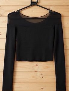 Ribbedbodysuit And Mesh Top Combo