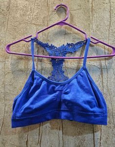 💙 Chic Blue Lace Back Bralette 💙