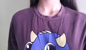 Browm Oversized Crop Top