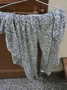 Dhoti Styled Salwar With Kurti (Black And White)