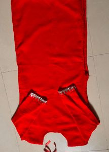 Red real Mirror Work Kurta