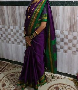 Purple &amp; Green Saree