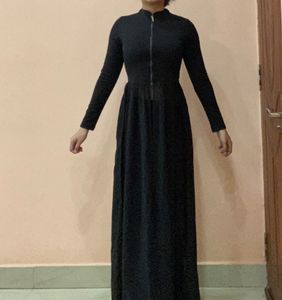 Global Desi Black Crop Top With Extended Netting