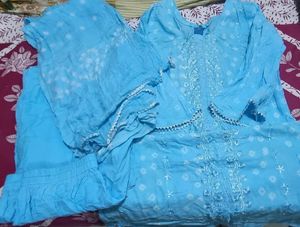 Sky Blue Embroidered Salwar Kameez Suit