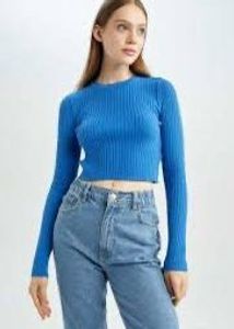 Blue Crop Top