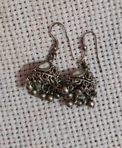 Pink Thread  Or Silver Colour Earrings 2 Pair