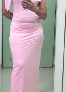 Elegant Pink One-Shoulder Dress