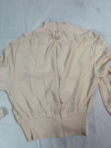 Cream High Neck Top