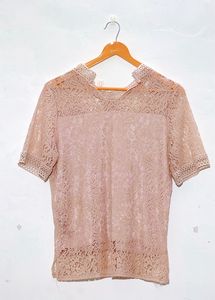 VANSA Lace Short Sleeves Top