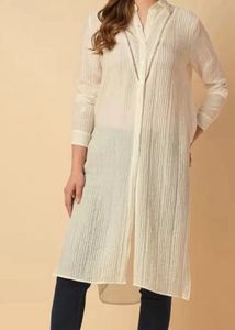 Imported Bohemian Style White Sheer Tunic Dress
