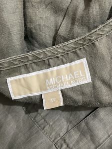 Michael Kors Olive Green Lace-Up Top