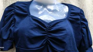 Navy Blue Crop Top