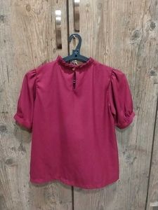Maroon Puff Sleeve Top