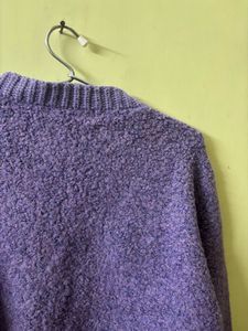 Purple Knit Cardigan