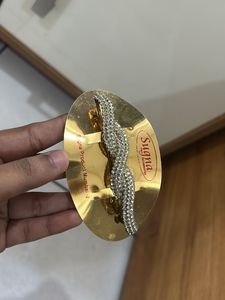 Premium Golden Hair Clip With Stones