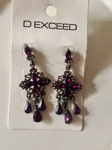 D Exceed Purple Earrings