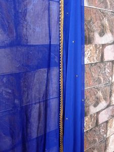 Elegant Blue Dupatta Moti Lace Unused