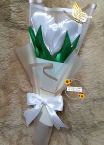 Handmade Ribbon Tulips Bouquet 🌷✨