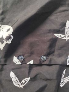 Butterfly Print Crop Shirt Top