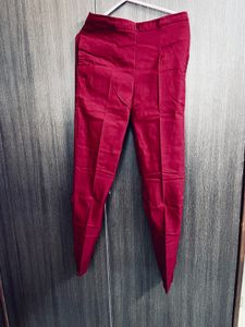 maroon color stretchable pant for sale