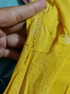 Yellow Embroidered Kurti