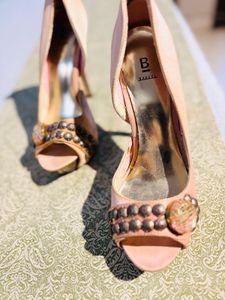 Bakers Pink Studded Heels - Size 7