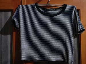 Striped Cropped Tee