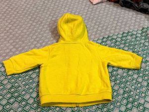 Kids Yellow Hooded Zipper Unisex (3-6 Months)