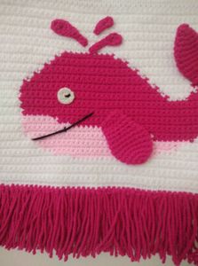 Handmade Pink Whale Wall Hanging