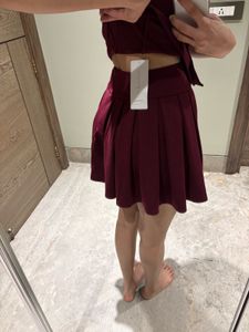 Burgundy Waistcoat Coord Set