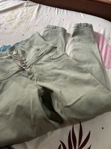 Olive Green Buttoned Pants