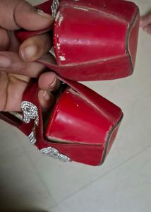 Red Embellished HIgh  Heels