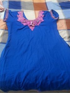 Blue Kurta With Yoke