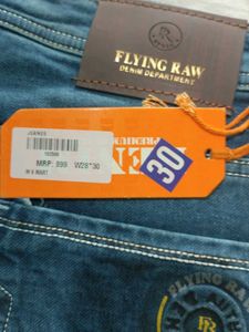Flying Raw Blue Denim Jeans