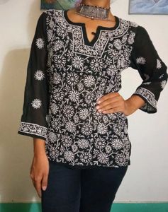 Chikankari Kurti Top