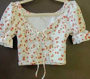 Floral Tie-Front Crop Top