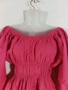Pink Plain Casual Top (Women)