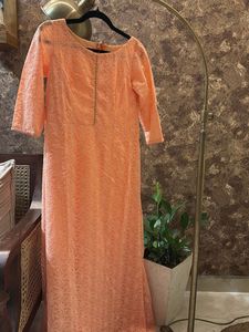 Elegant Peach Ethnic Gown