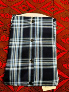 Blue Plaid Button-Down Shirt