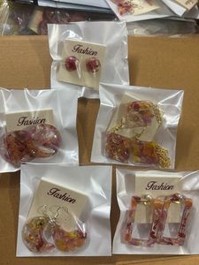 Handmade Floral Resin Earrings 5 pairs combo
