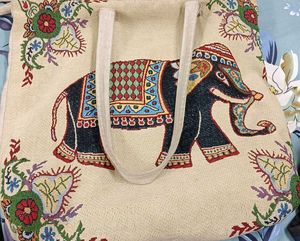 Elephant Print Tote Bag
