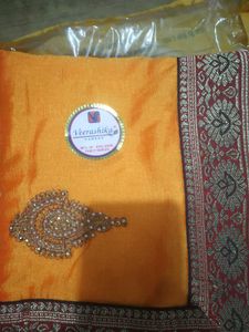 Women Orange Saree