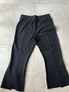 Black Flared Cropped Pants