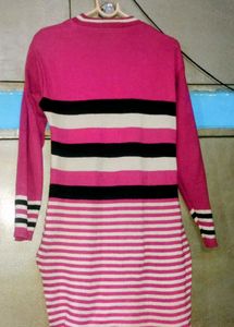 Pink Striped Sweater Tunic