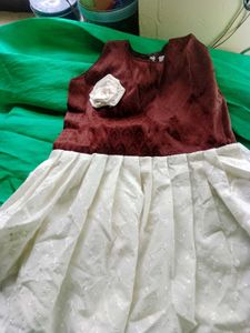 Burgundy &amp; White Dress